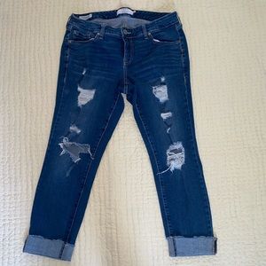 Torrid, ripped boyfriend jeans, size 16